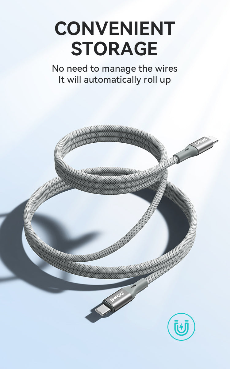 BWOO 65W Type-C to Type-C Nylon Braided Cable 1m
