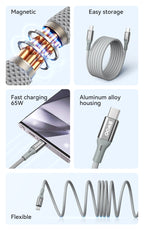 BWOO 65W Type-C to Type-C Nylon Braided Cable 1m