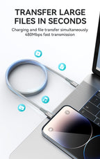 BWOO 27W Type-C to Lightning Nylon Braided Cable 1m