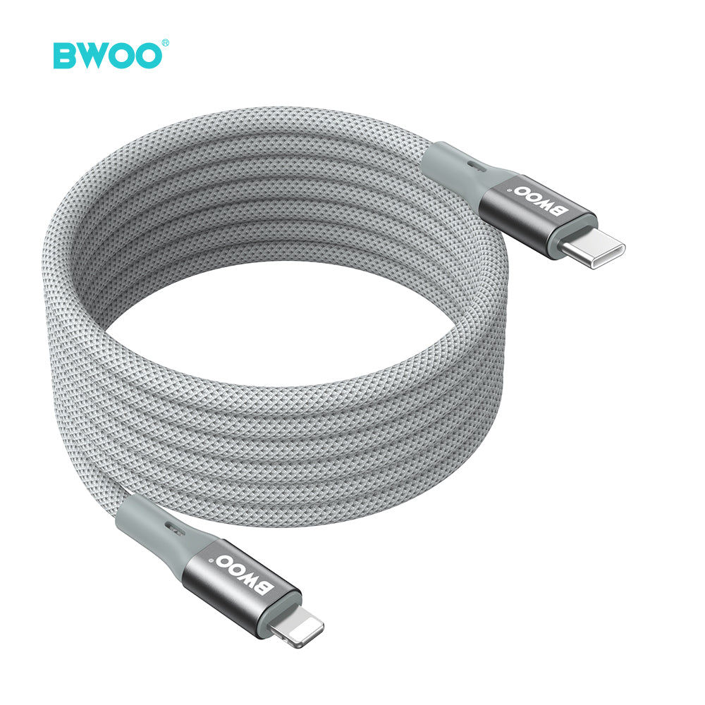 BWOO 27W Type-C to Lightning Nylon Braided Cable 1m
