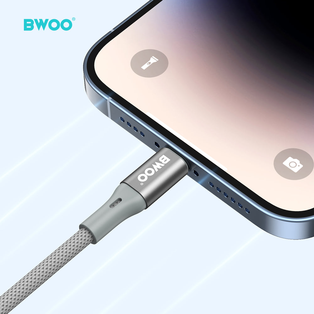 BWOO 27W Type-C to Lightning Nylon Braided Cable 1m