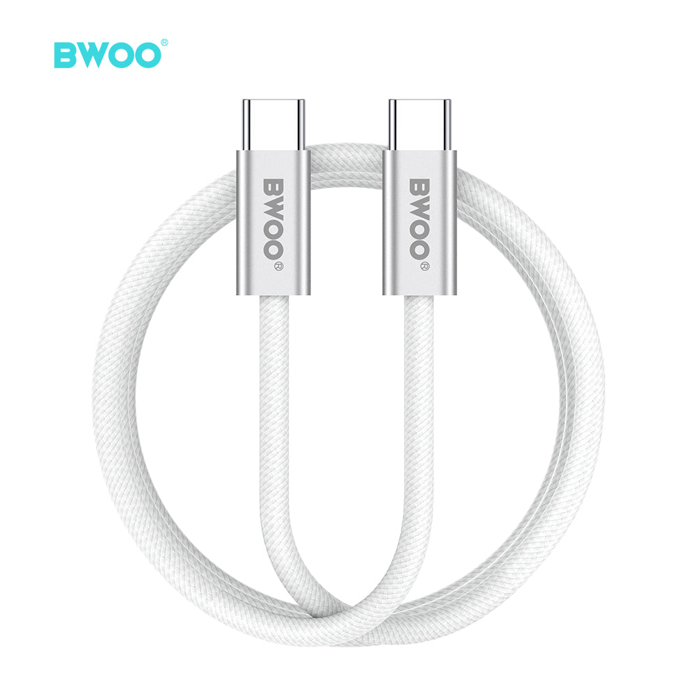 BWOO 240W Rainbow Braided Type-C to Type-C Cable 1m