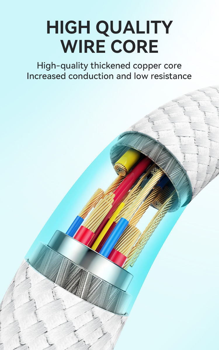 BWOO 240W Rainbow Braided Type-C to Type-C Cable 1m