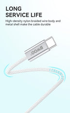 BWOO 240W Rainbow Braided Type-C to Type-C Cable 1m