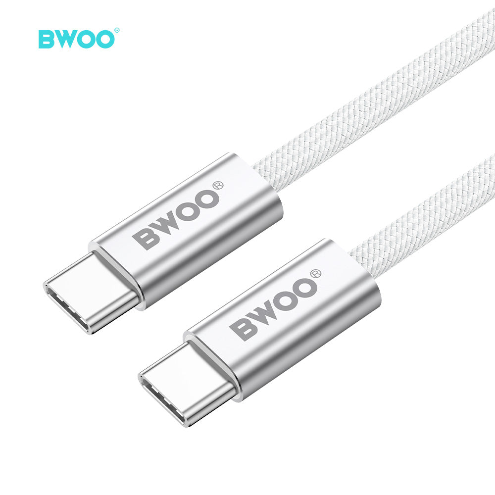 BWOO 240W Rainbow Braided Type-C to Type-C Cable 1m