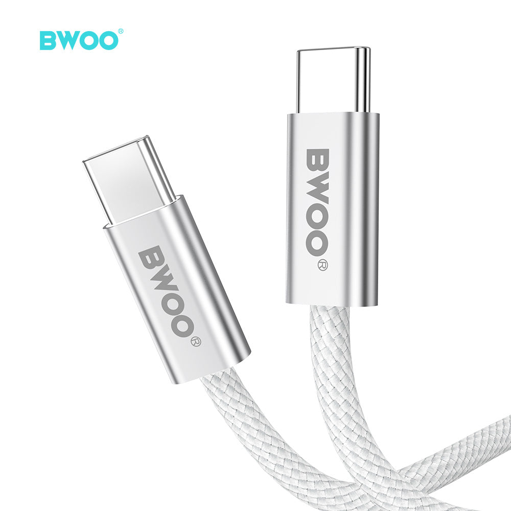 BWOO 240W Rainbow Braided Type-C to Type-C Cable 1m