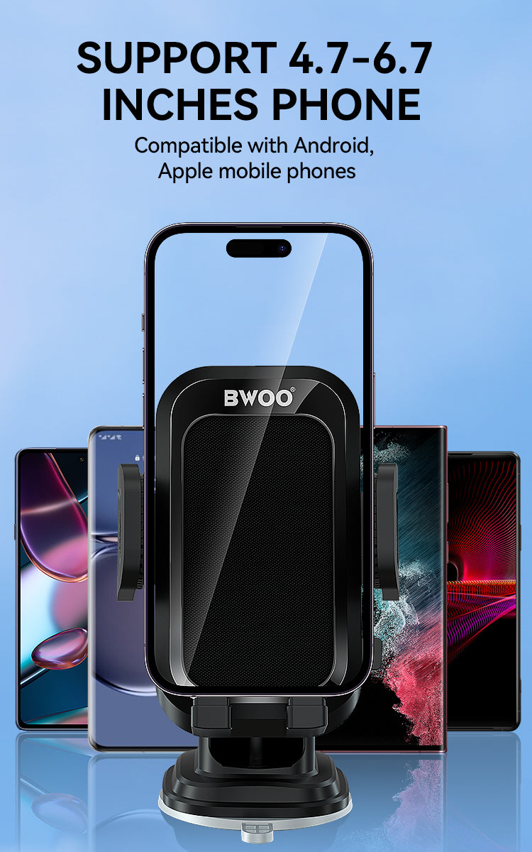 BWOO Aluminum Dashboard Phone Holder