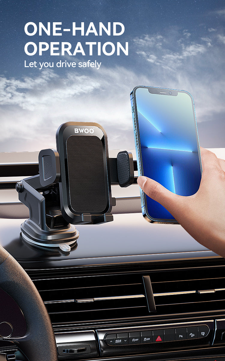 BWOO Aluminum Dashboard Phone Holder