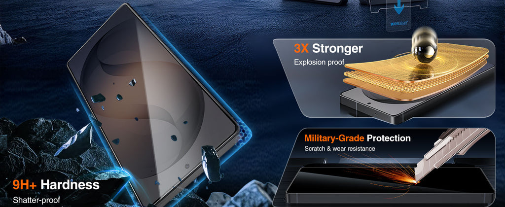 Kuzoom Samsung S26 Compatible Hd 9D Fingerprint Resistant Tempered Glass Screen Protector