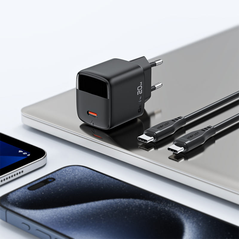 ACEFAST Fast Charge Wall Charger A113 PD20W GaN (1xUSB-C) EU with Сable set /USB-C to USB-C