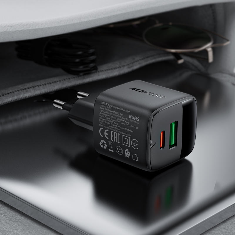 ACEFAST Fast Charge Wall Charger A114 PD25W GaN (1xUSB-A+1xUSB-C) EU