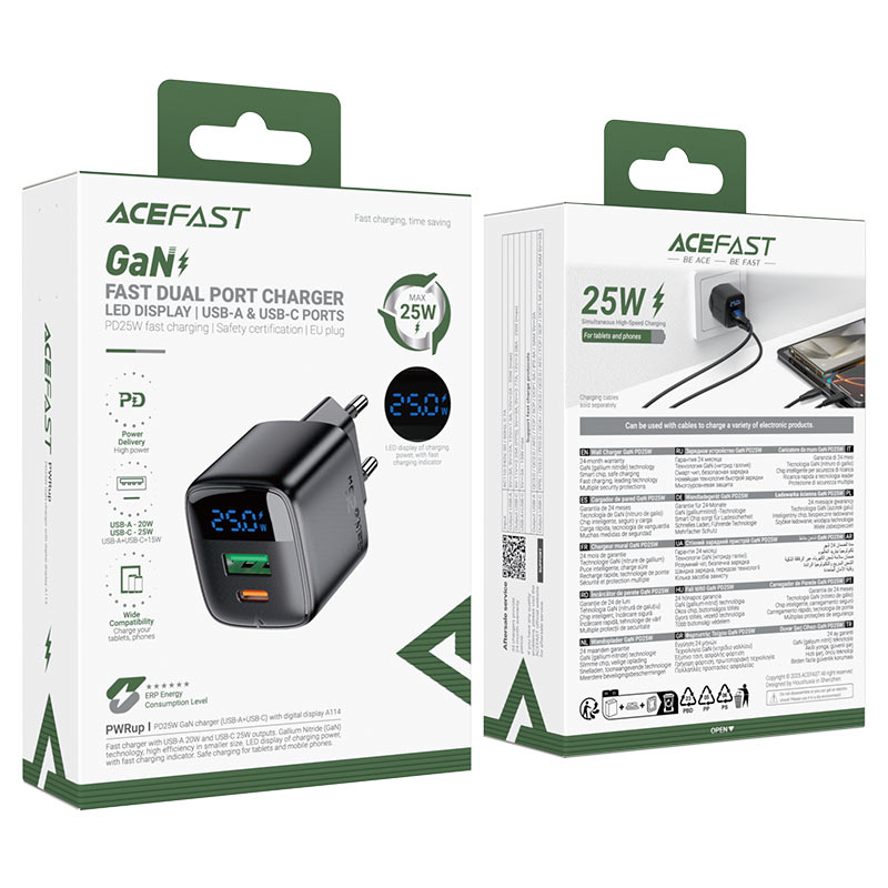 ACEFAST Fast Charge Wall Charger A115 PD30W GaN (1xUSB-C) EU