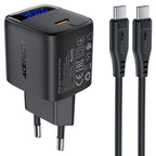 ACEFAST Fast Charge Wall Charger A115 PD30W GaN (1xUSB-C) EU with cable c-c