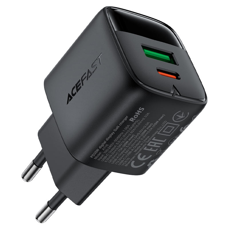 ACEFAST Fast Charge Wall Charger A116 PD35W GaN (1xUSB-A+1xUSB-C) EU