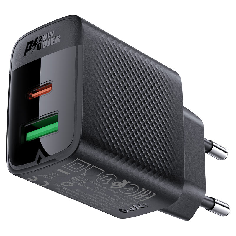 ACEFAST Fast Charge Wall Charger A78 PD20W GaN (1xUSB-C + 1xUSB-A) EU
