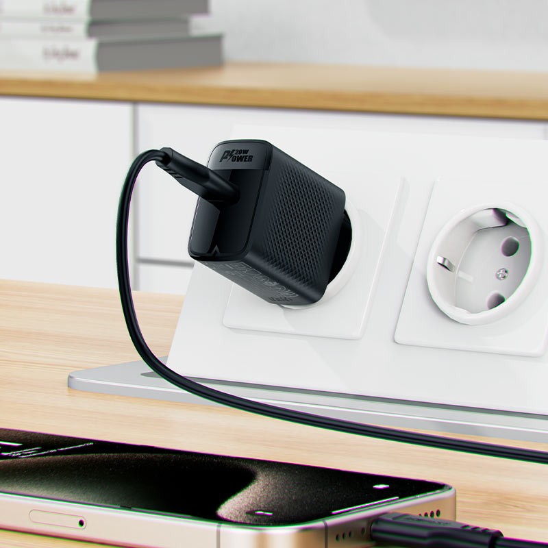 ACEFAST Fast Charge Wall Charger A82 PD20W GaN (1xUSB-C) EU with Сable set /USB-C to USB-C/