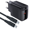 ACEFAST Fast Charge Wall Charger A82 PD20W GaN (1xUSB-C) EU with Сable set /USB-C to USB-C/