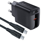 ACEFAST Fast Charge Wall Charger A82 PD20W GaN (1xUSB-C) EU with Сable set /USB-C to USB-C/