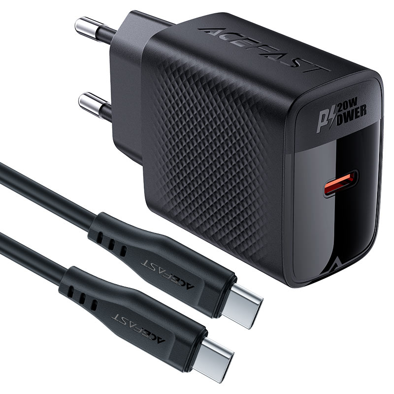 ACEFAST Fast Charge Wall Charger A82 PD20W GaN (1xUSB-C) EU with Сable set /USB-C to USB-C/