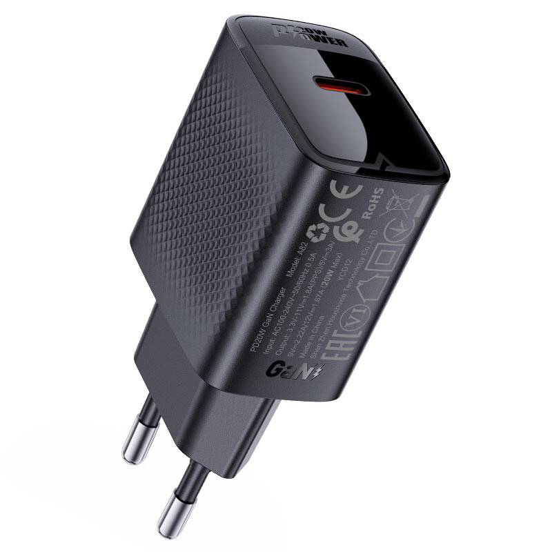ACEFAST Fast Charge Wall Charger A82 PD20W GaN (1xUSB-C) EU with Сable set /USB-C to USB-C/