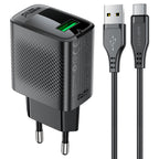 ACEFAST Fast Charge Wall Charger A90 QC18W GaN (1xUSB-A) EU with 1.2m USB-A to USB-C charging cable