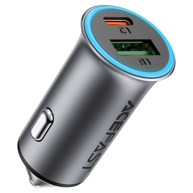 ACEFAST Fast Charge Car Charger B16 95W (1xUSB-C + 1xUSB-A) with C to C fast charging cable