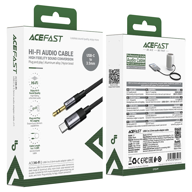 ACEFAST J11 USB-C to 3.5mm audio adapter cable