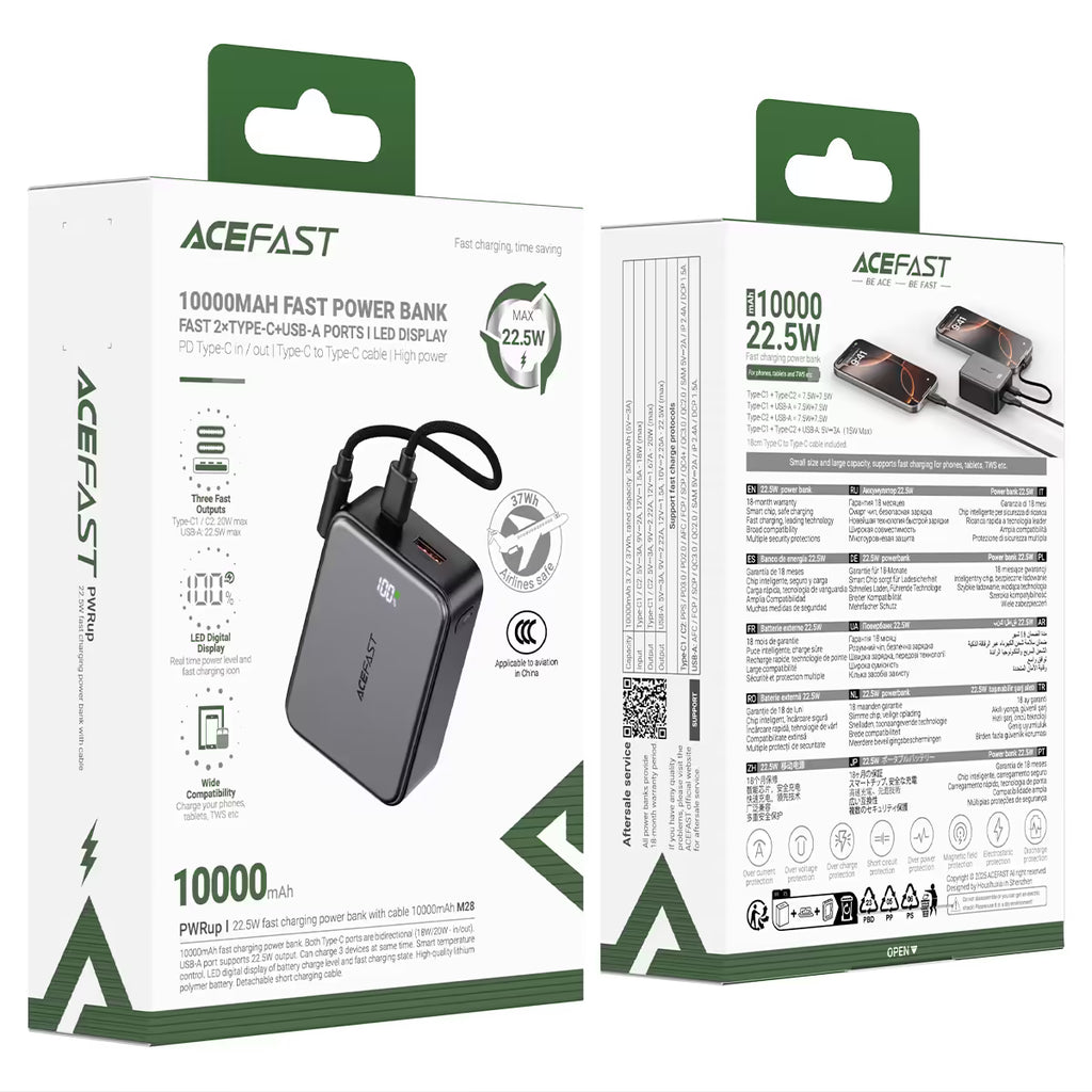 ACEFAST Fast Charge Power Bank M28 22.5W 10000mAh