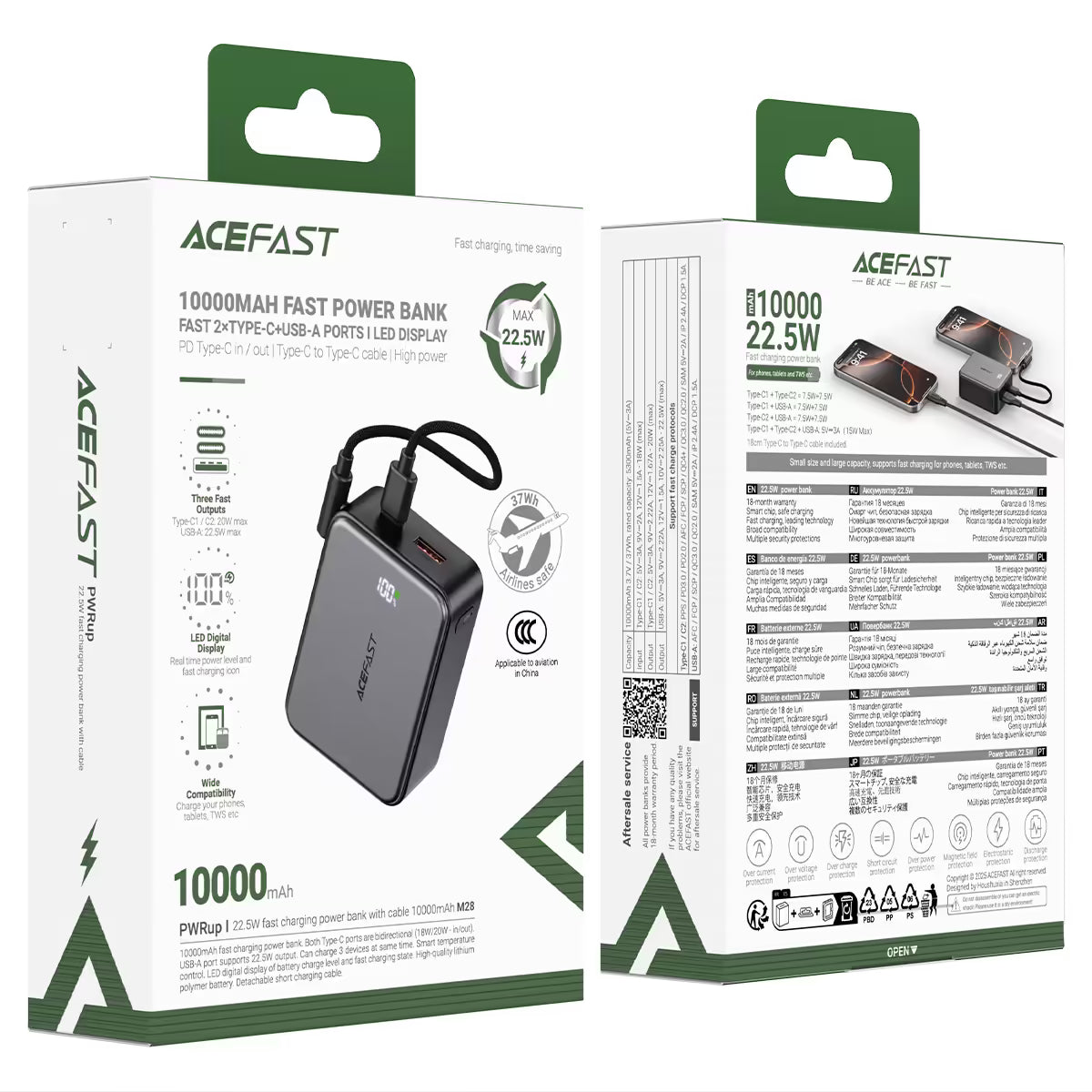 ACEFAST Fast Charge Power Bank M28 22.5W 10000mAh