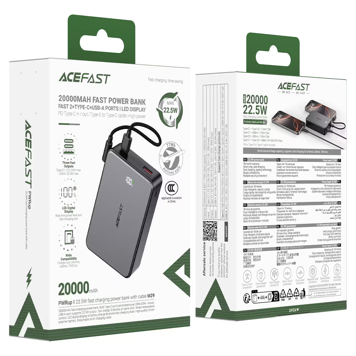 ACEFAST Fast Charge Power Bank M29 22.5W 20000mAh
