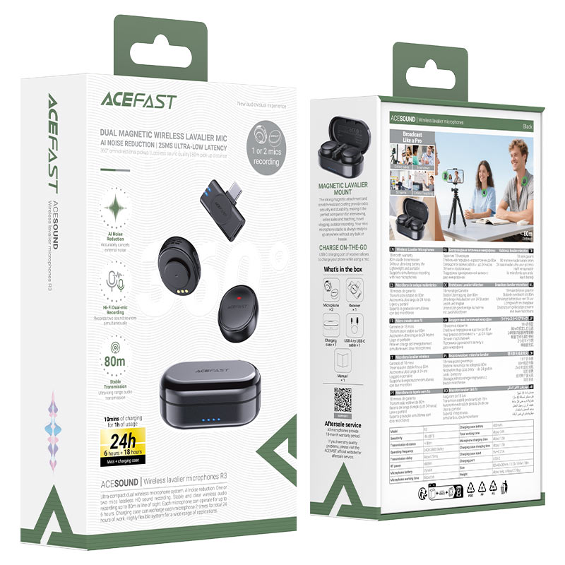 ACEFAST Wireless Magnetic Lavalier Microphones R3