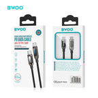 BWOO 100W Nylon Braided Zinc Alloy Type-C to Type-C Cable 1.2m