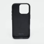 black Prada Saffiano leather iPhone case