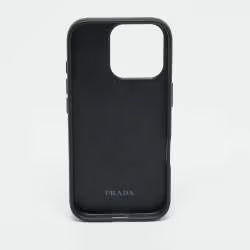 black Prada Saffiano leather iPhone case