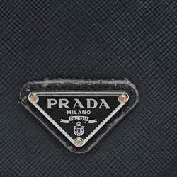black Prada Saffiano leather iPhone case