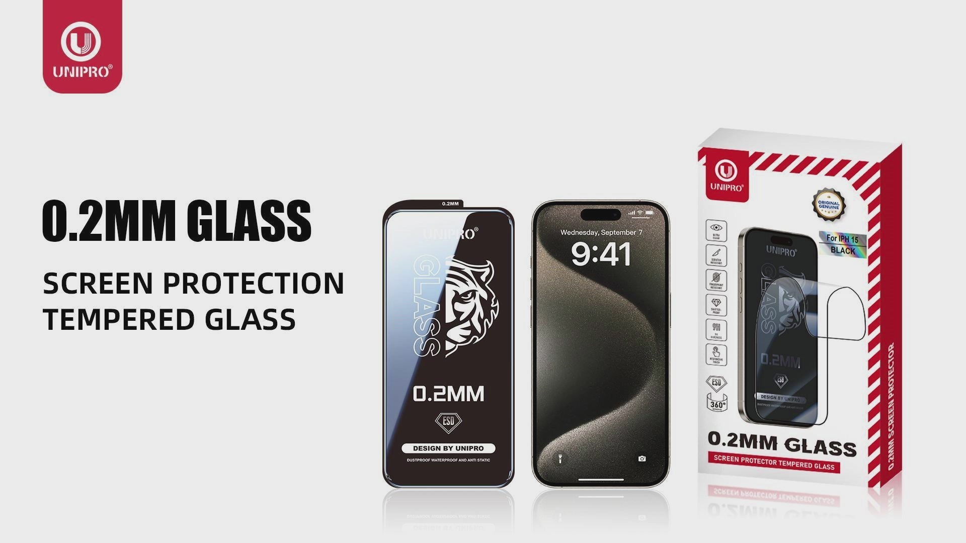 UNIPRO Anti-Static ESD 0.2mm Glass