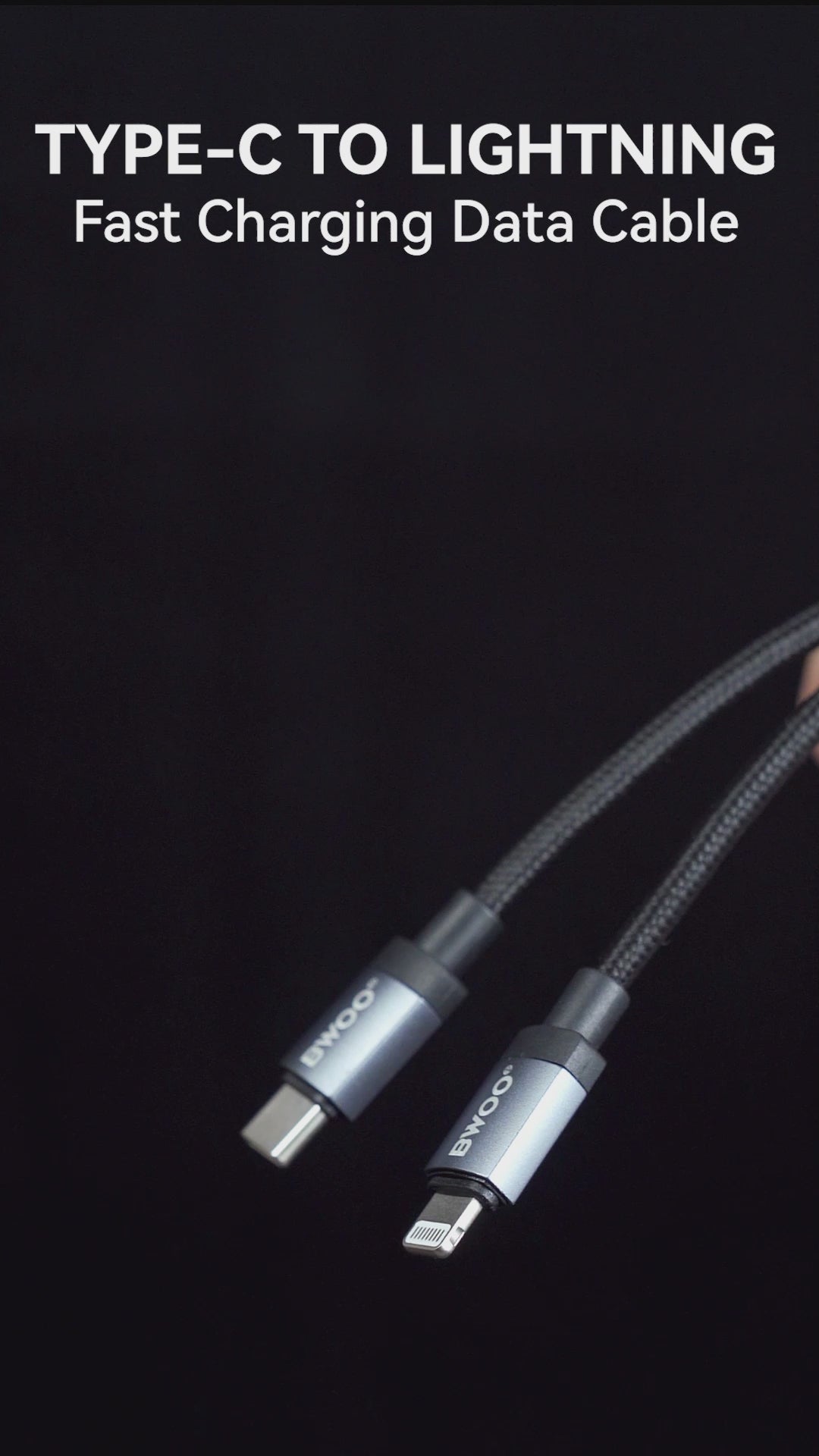 BWOO 27W Type-C to Lightning Nylon Braided Cable 1m