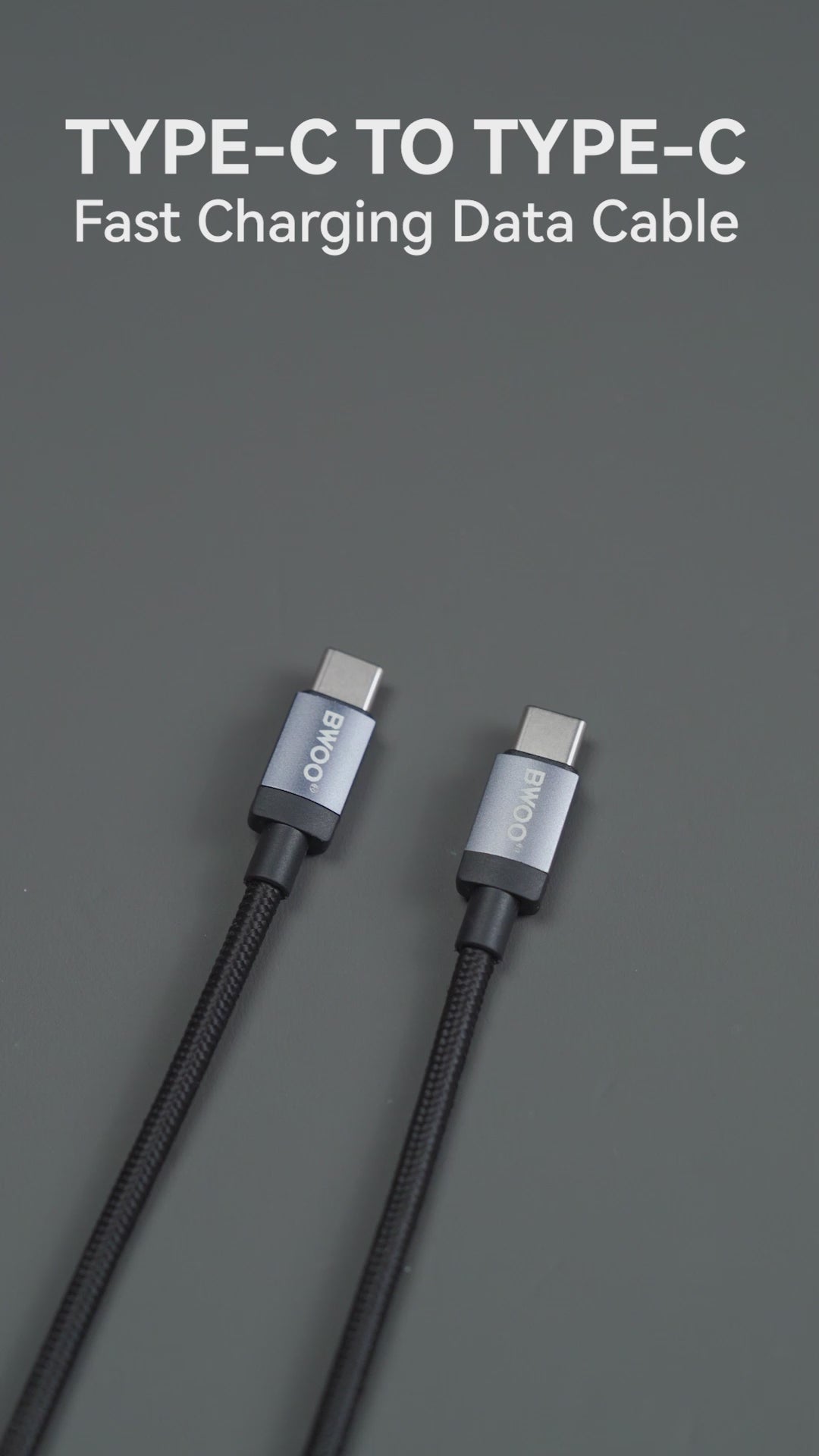 BWOO 65W Type-C to Type-C Nylon Braided Cable 1m